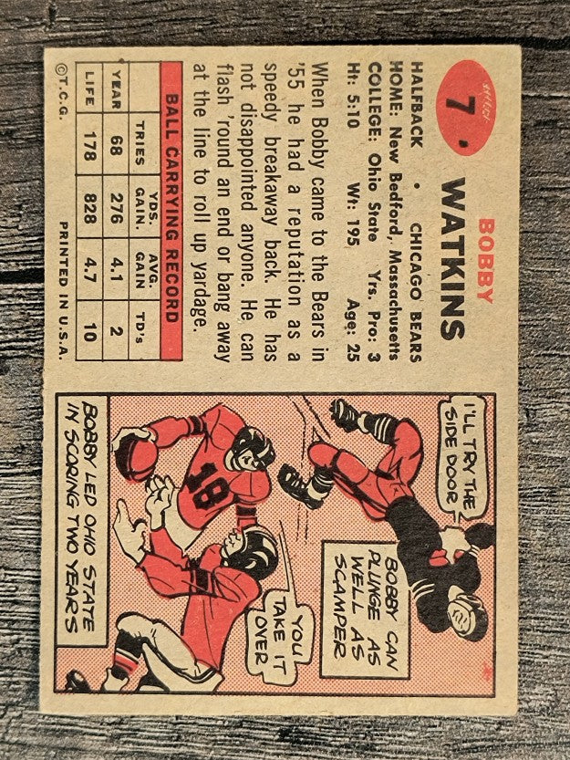 1957 Topps #7 Bobby Watkins (VGEX)