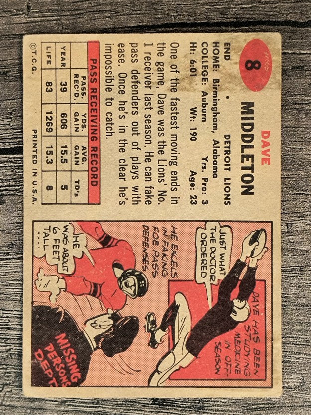 1957 Topps #8 Dave Middleton (VG)