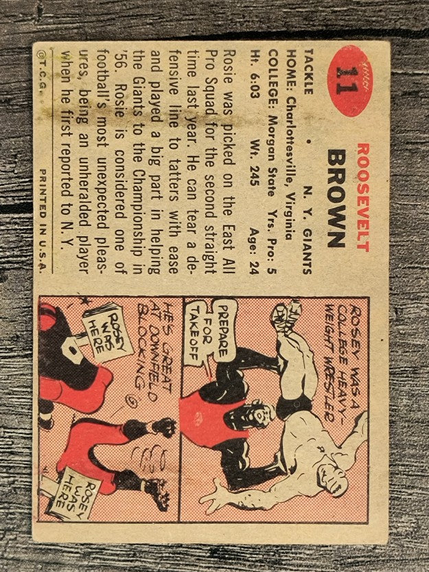 1957 Topps #11 Roosevelt Brown (VGEX)