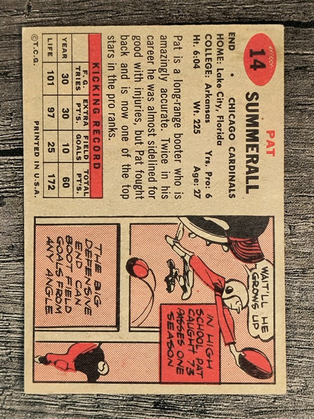 1957 Topps #14 Pat Summerall (GOOD)