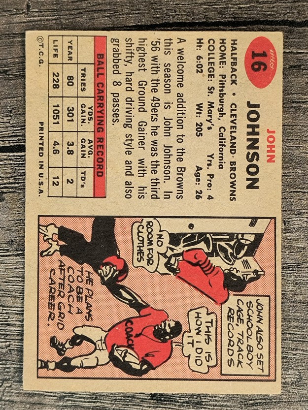 1957 Topps #16 John Henry Johnson (EX)