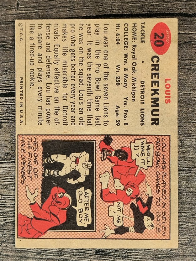 1957 Topps #20 Lou Creekmur (VGEX)