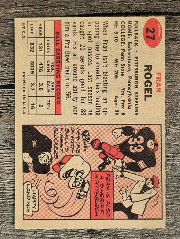 1957 Topps #27 Fran Rogel (EX)