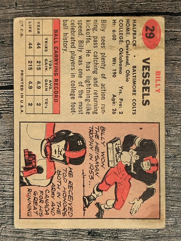 1957 Topps #29 Billy Vessels (VG)