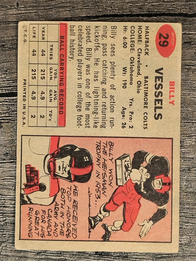 1957 Topps #29 Billy Vessels (VG)