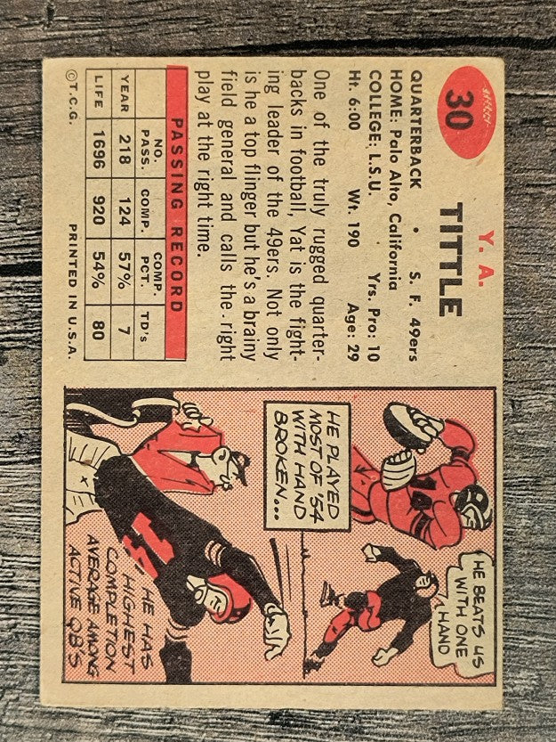 1957 Topps #30 Y.A.Tittle (VGEX)