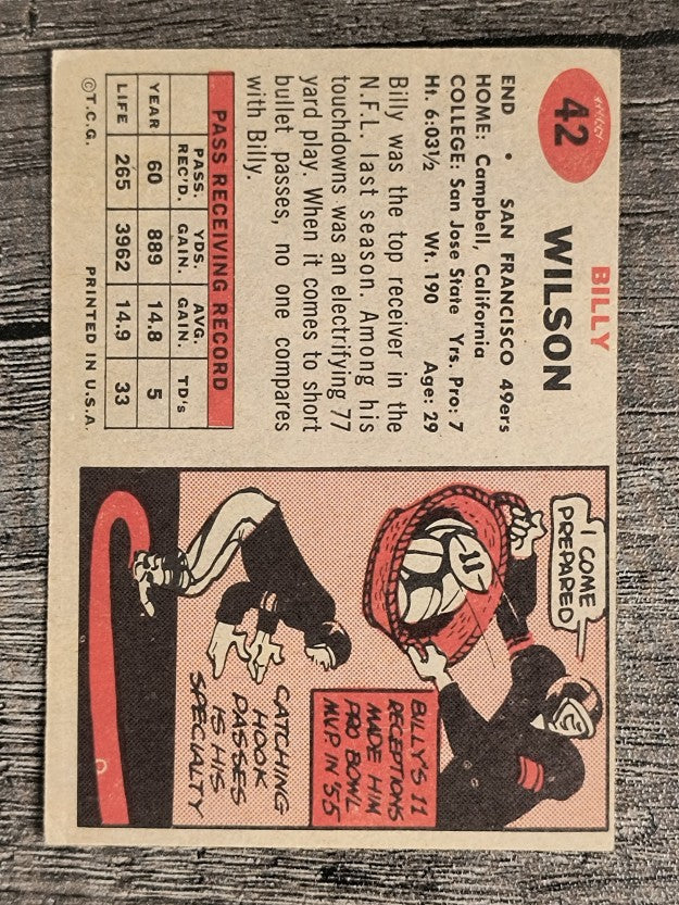 1957 Topps #42 Billy Wilson (VGEX)