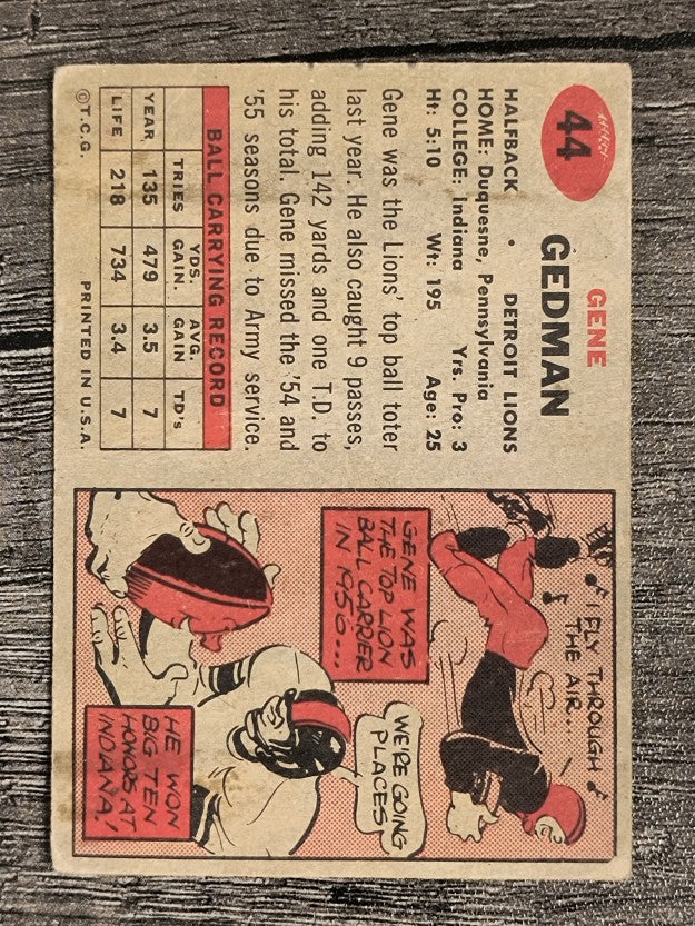 1957 Topps #44 Gene Gedman RC (VG)