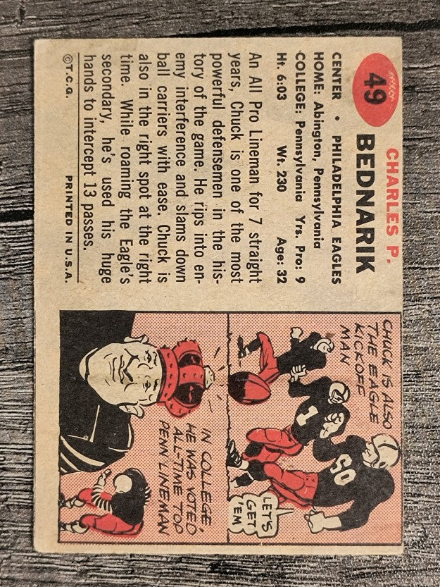 1957 Topps #49 Chuck Bednarik (VG)