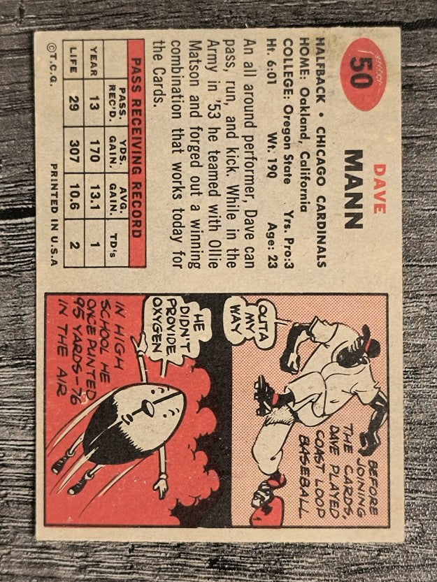 1957 Topps #50 Dave Mann (EX)