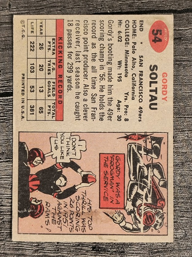 1957 Topps #54 Gordy Soltau (VG)