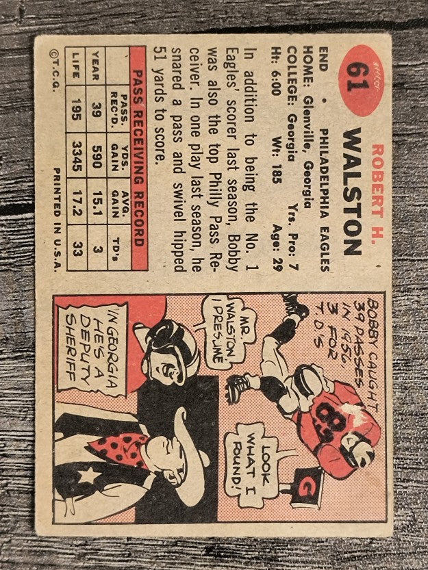 1957 Topps #61 Bobby Walston (GOOD)
