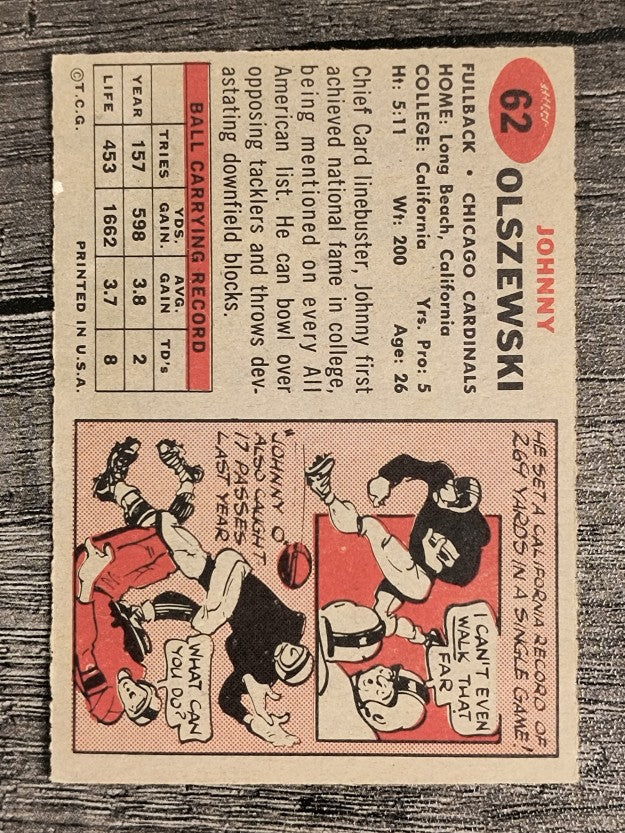 1957 Topps #62 John Olszewski (EX)