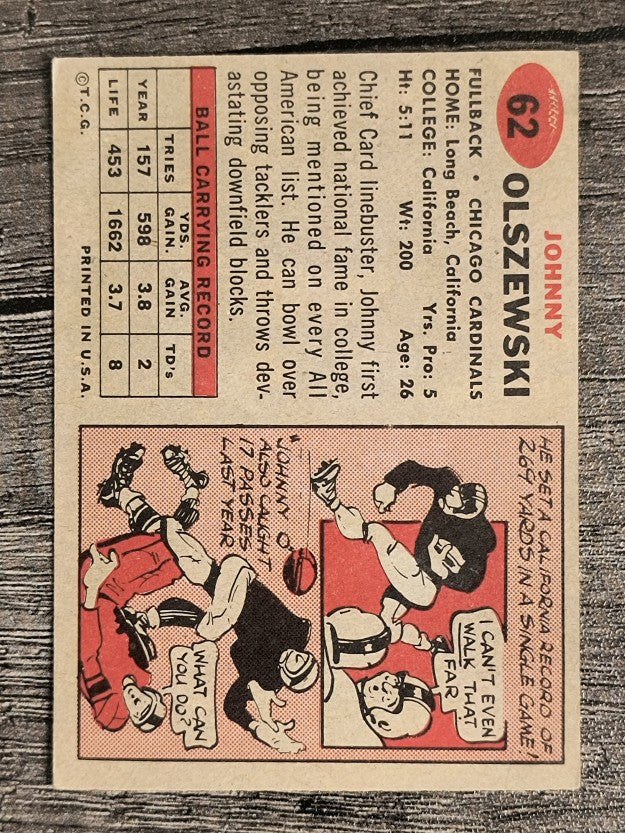 1957 Topps #62 John Olszewski (EX)