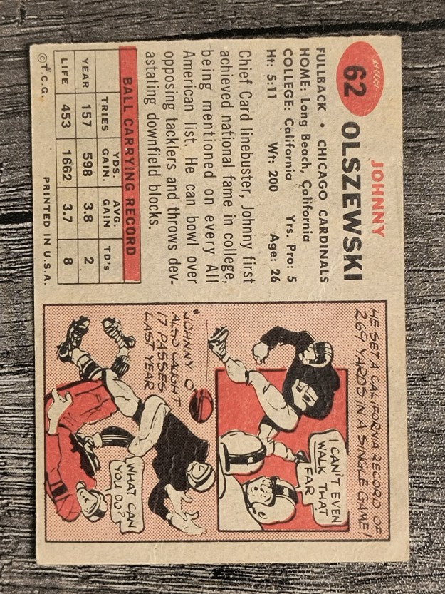 1957 Topps #62 John Olszewski (VG)