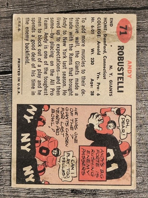 1957 Topps #71 Andy Robustelli (VGEX)