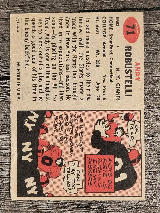 1957 Topps #71 Andy Robustelli (VG)