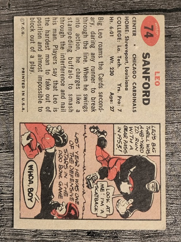 1957 Topps #74 Leo Sanford (VGEX)