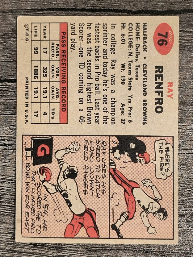 1957 Topps #76 Ray Renfro (VGEX)