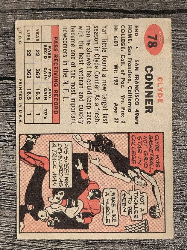 1957 Topps #78 Clyde Conner RC (VGEX)