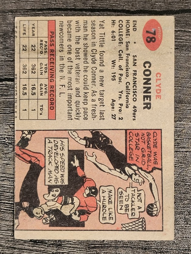 1957 Topps #78 Clyde Conner RC (VG)