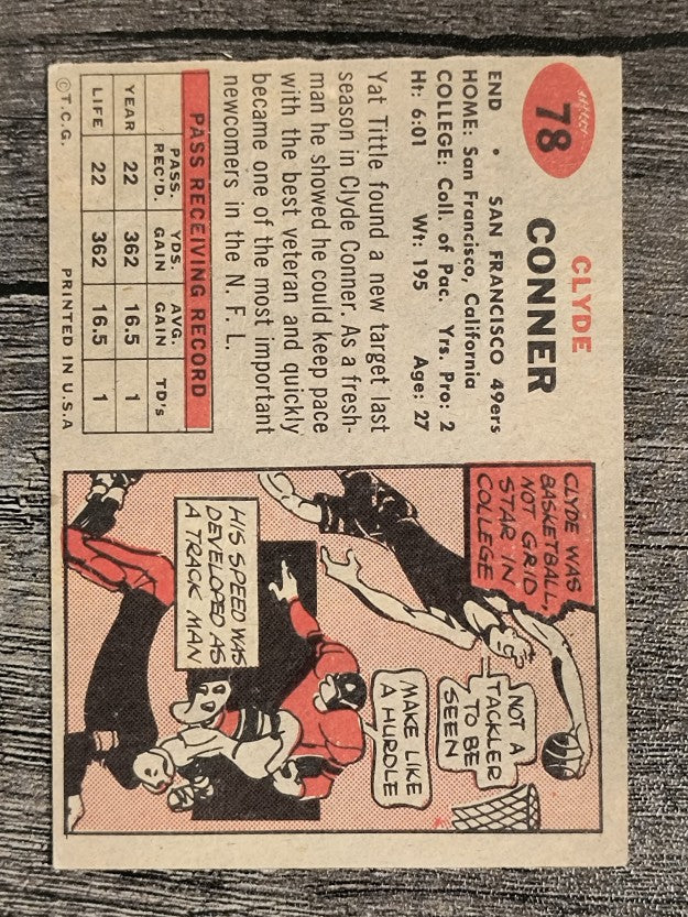 1957 Topps #78 Clyde Conner RC (EX)