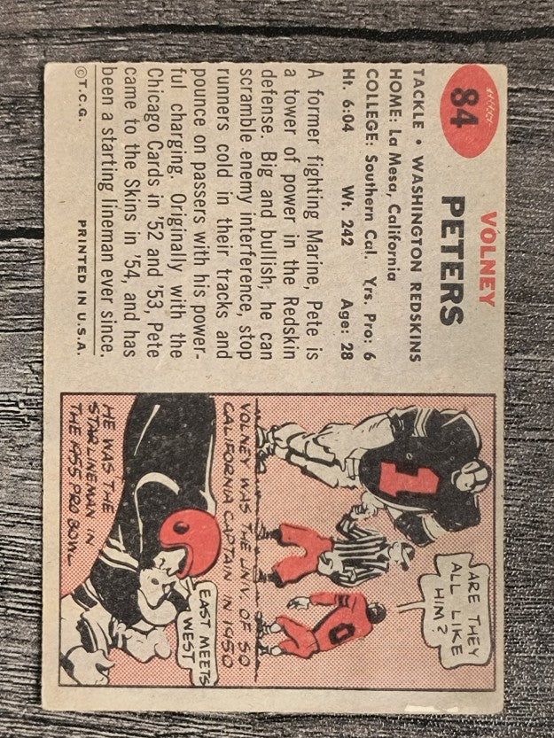 1957 Topps #84 Volney Peters (GOOD)