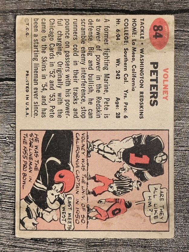 1957 Topps #84 Volney Peters (VGEX)