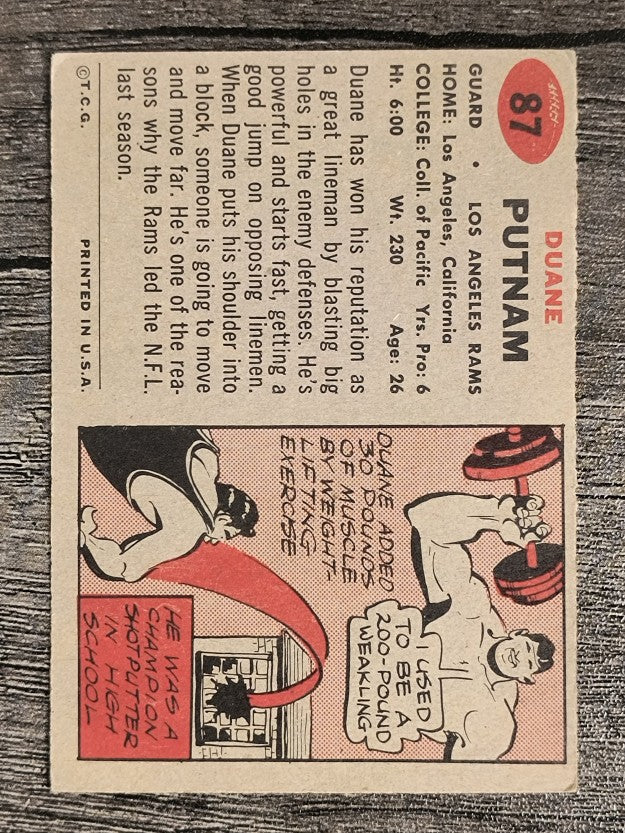 1957 Topps #87 Duane Putnam RC (EX)
