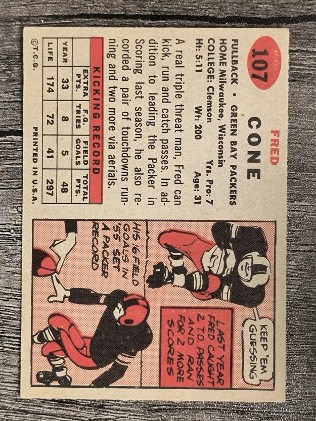 1957 Topps #107 Fred Cone (EX)
