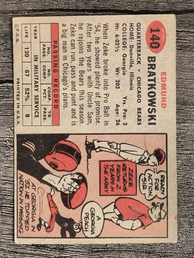 1957 Topps #140 Zeke Bratkowski (VG)