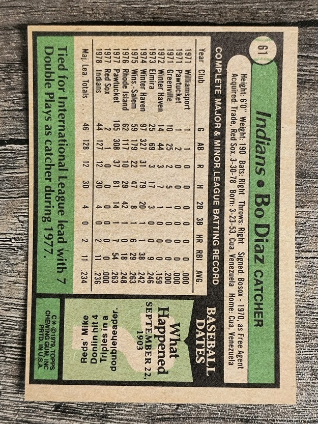 1979 Topps #61 Bo Diaz (EXMT)