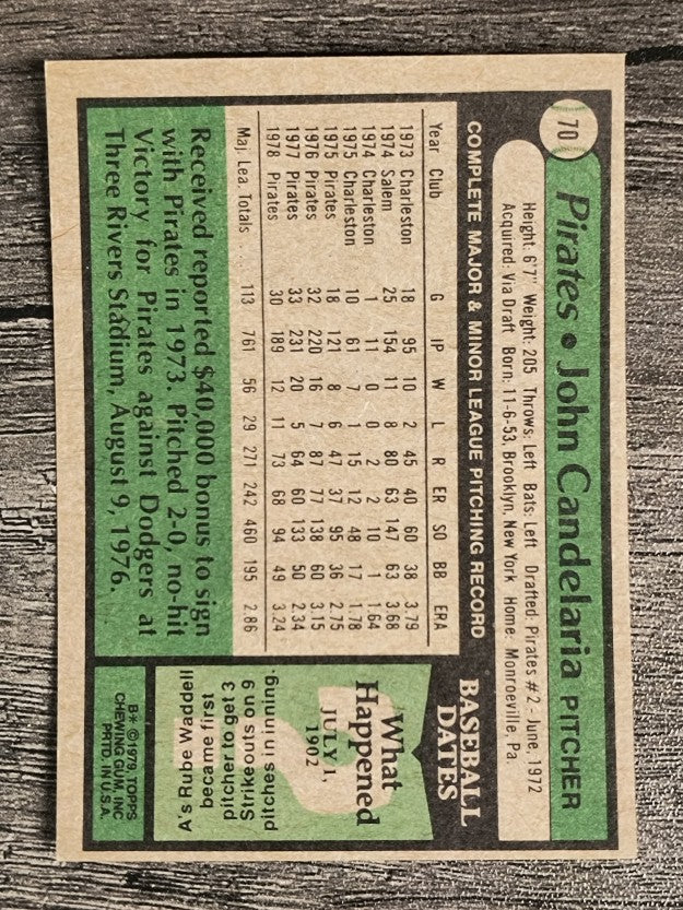 1979 Topps #70 John Candelaria (NM)