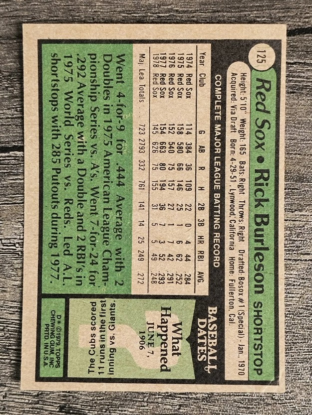 1979 Topps #125 Rick Burleson (EX)