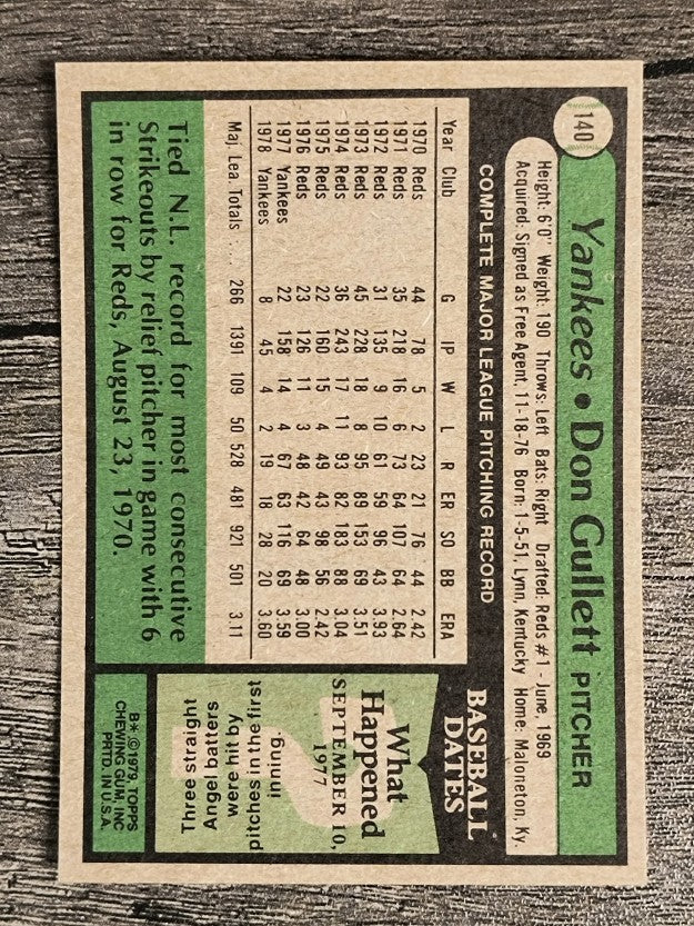 1979 Topps #140 Don Gullett (NM)