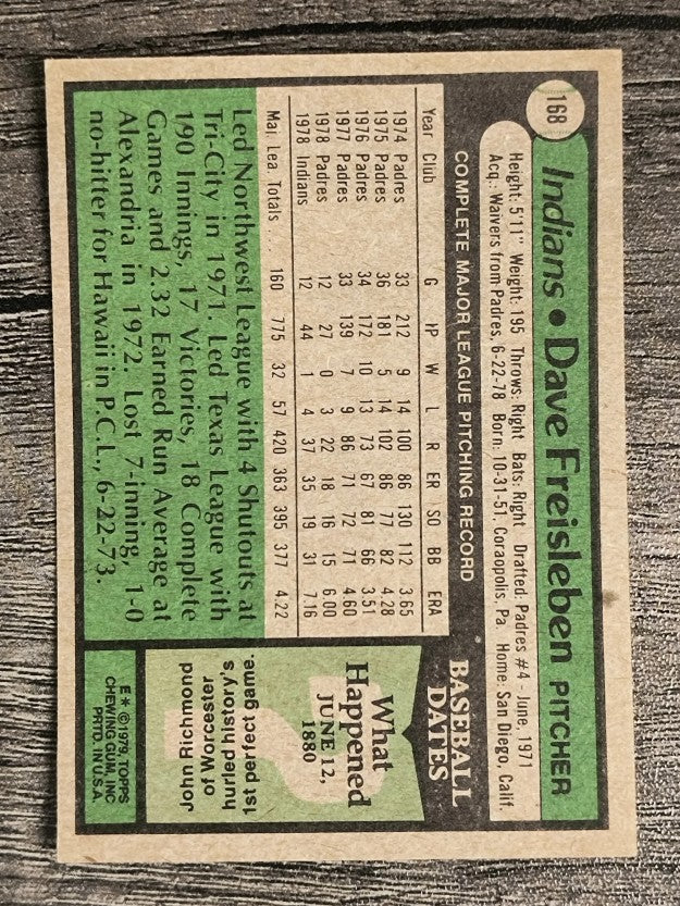 1979 Topps #168 Dave Freisleben (EX)