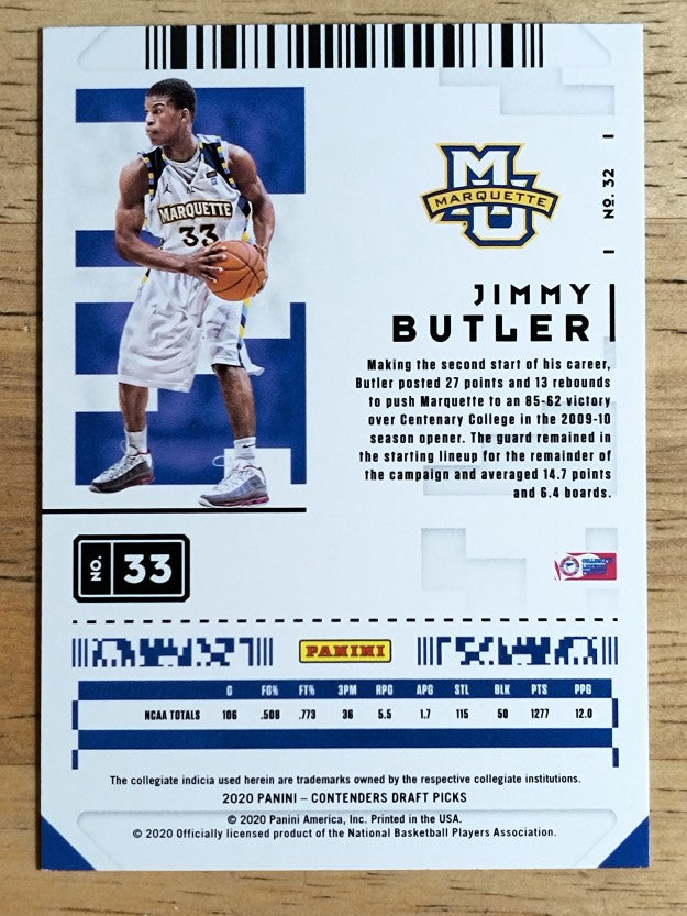 2020-21 Panini Contenders Draft Picks #32 Jimmy Butler