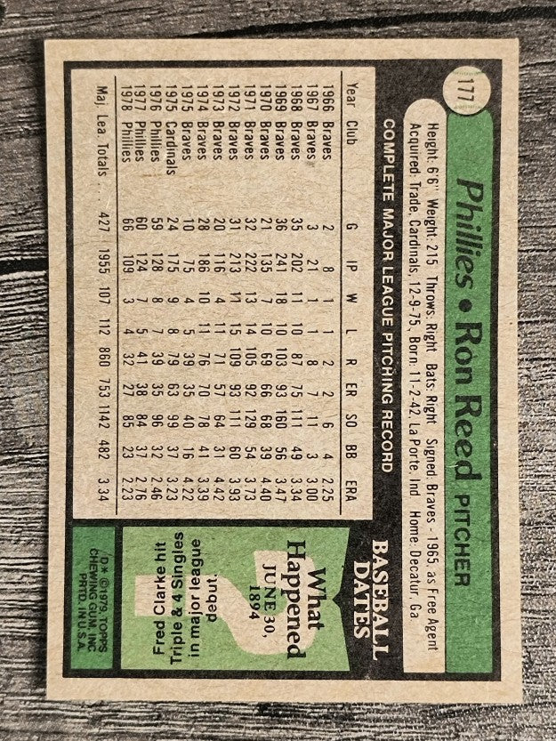 1979 Topps #177 Ron Reed (EXMT)