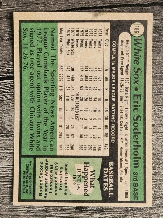 1979 Topps #186 Eric Soderholm (EXMT)