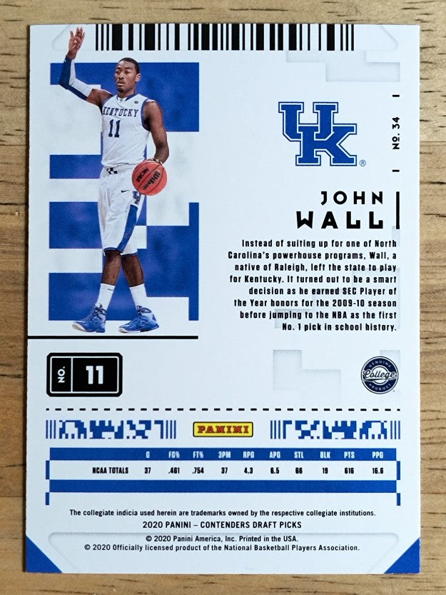 2020-21 Panini Contenders Draft Picks #34 John Wall