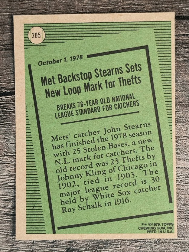 1979 Topps #205 John Stearns RB (NM)