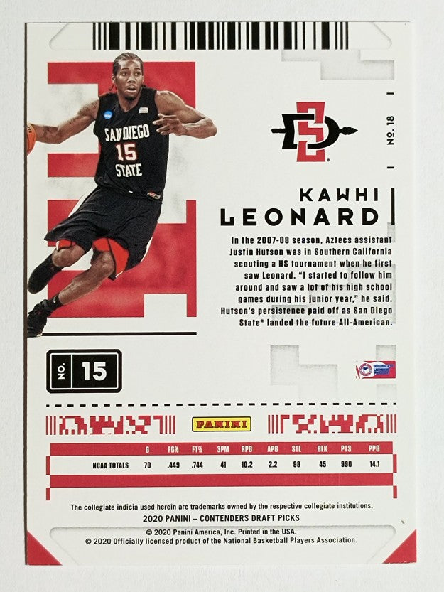 2020-21 Panini Contenders Draft Picks #18 Kawhi Leonard