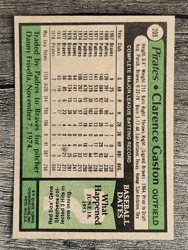 1979 Topps #208 Clarence Gaston (EX)