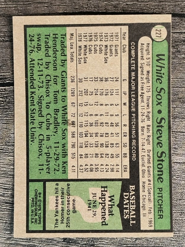 1979 Topps #227 Steve Stone (EX)
