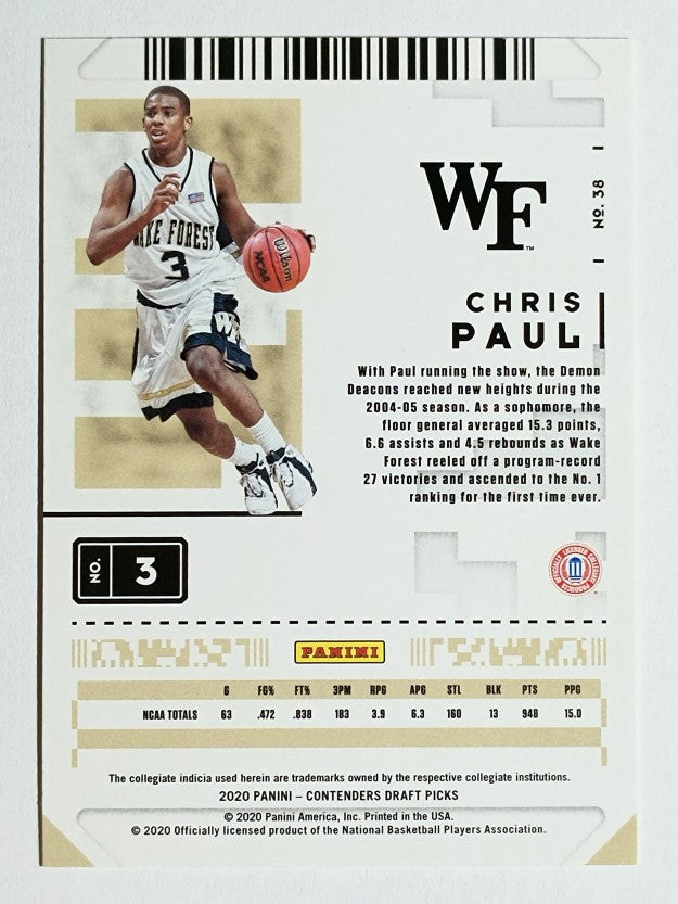 2020-21 Panini Contenders Draft Picks #38 Chris Paul