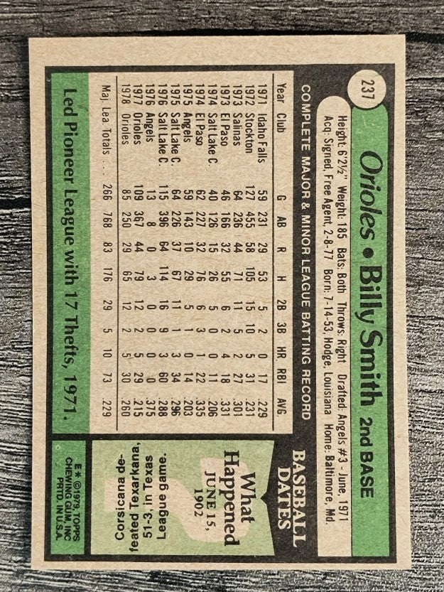 1979 Topps #237 Billy Smith (EXMT)