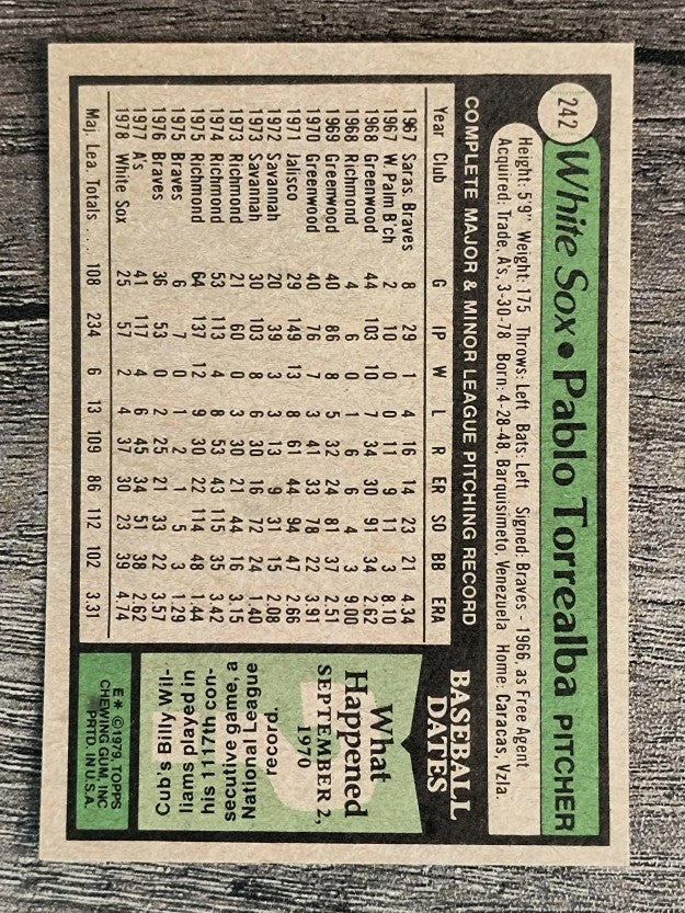 1979 Topps #242 Pablo Torrealba (EXMT)