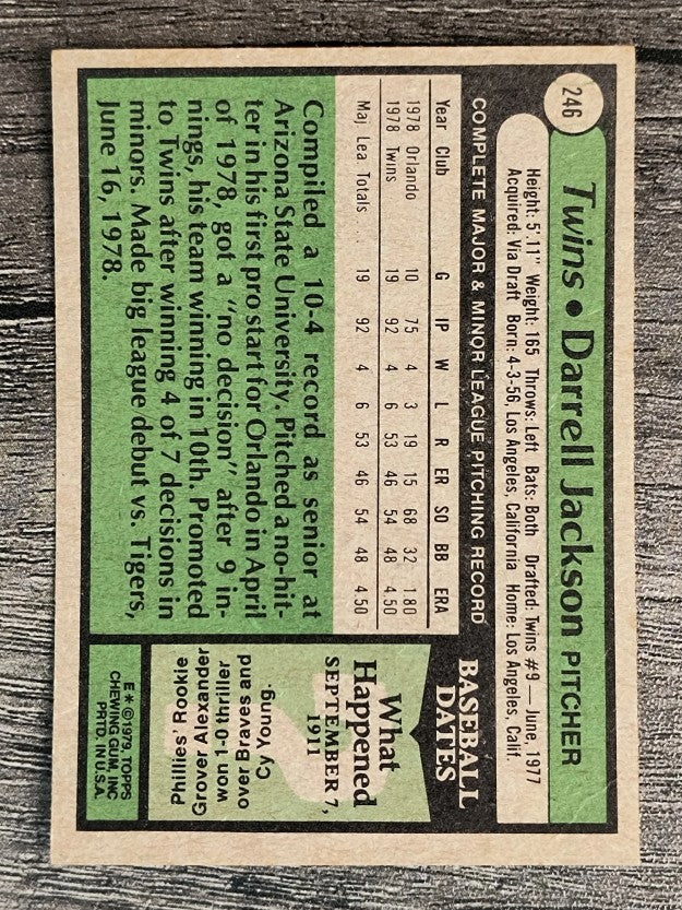1979 Topps #246 Darrell Jackson RC (VG)