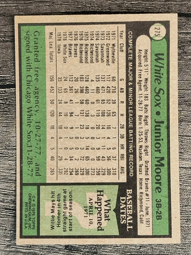 1979 Topps #275 Junior Moore (NMMT)