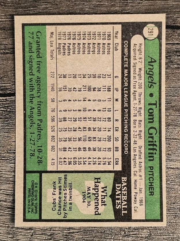 1979 Topps #291 Tom Griffin (EXMT)
